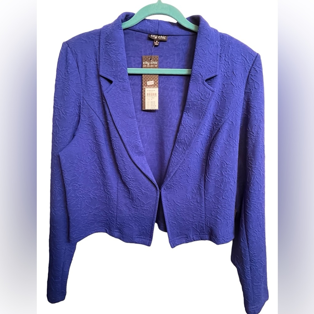 NWT Jacket City Chic Brand -Blue- 22” pit to pit - 21” in length super cute!